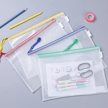 School office Stationery storage bag Transparent pvc bag Document Bag File Folder Stationery Organize deli 1pc plastic file folder student document storage bag school stationery expanding wallet document organizers school supplies
