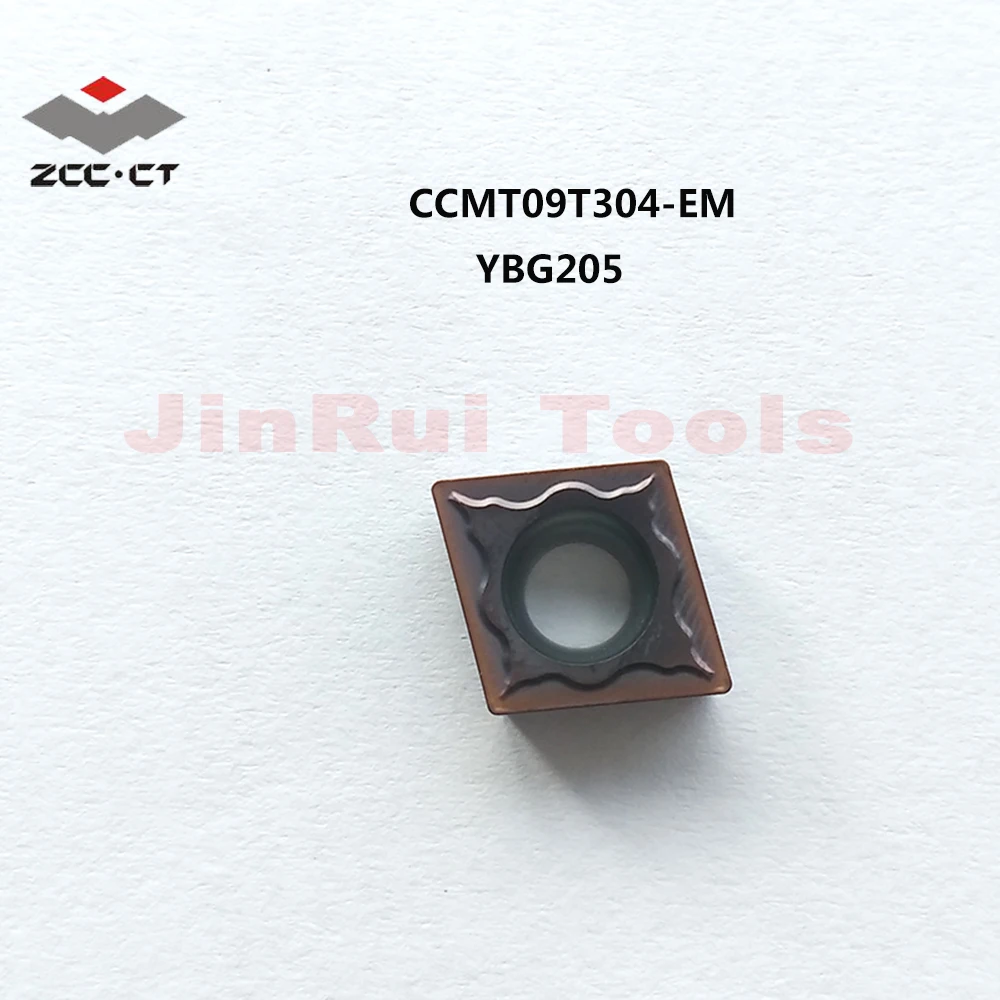 1pc ZCCCT CCMT09T304 EM YBG205 Tungsten Cobalt Alloy Carbide Cutting