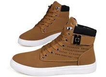 2016 Hot Hommes Chaussures De Mode Chaud Automne Hiver Hommes Bottes Automne Chaussures en cuir Pour Homme New High Top Toile Casual Chaussures Hommes