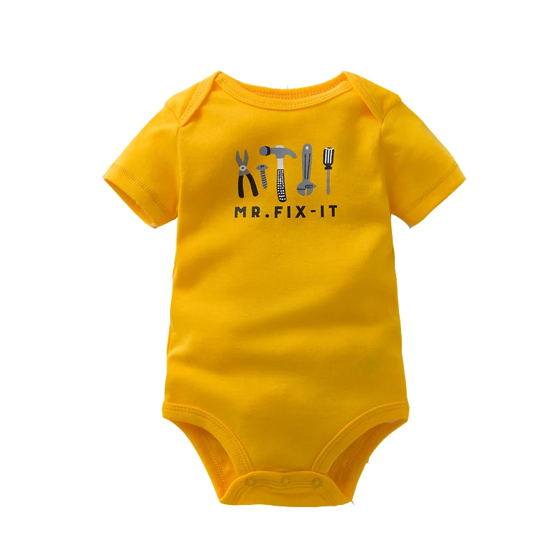 algodão macio bodysuit bebê moda meninos meninas roupas macacão infantil macacão de manga curta roupa do bebê