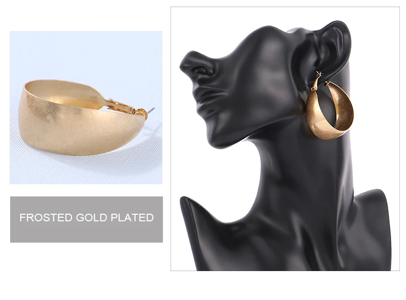 Badu, золотые серьги-кольца для женщин, широкие медные серьги в стиле панк, Винтажные Ювелирные изделия для женщин, преувеличенная Мода