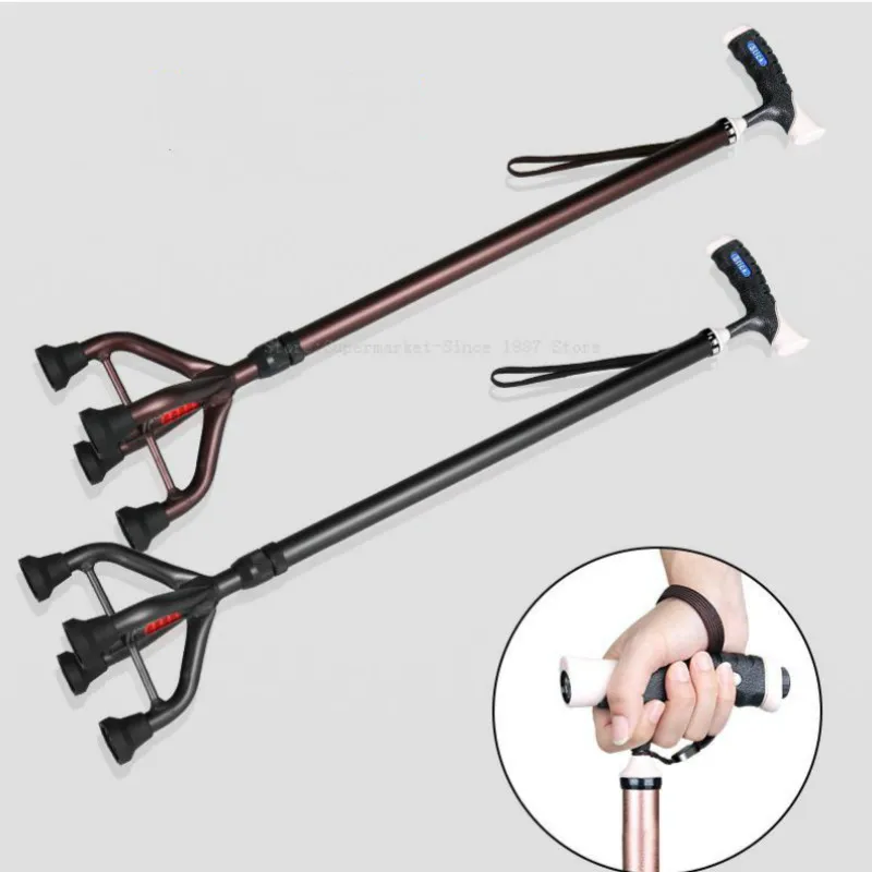 

Elderly crutches, disabled, anti-skid, four-legged, multi-function, walking stick, telescopic four-point aluminum cane