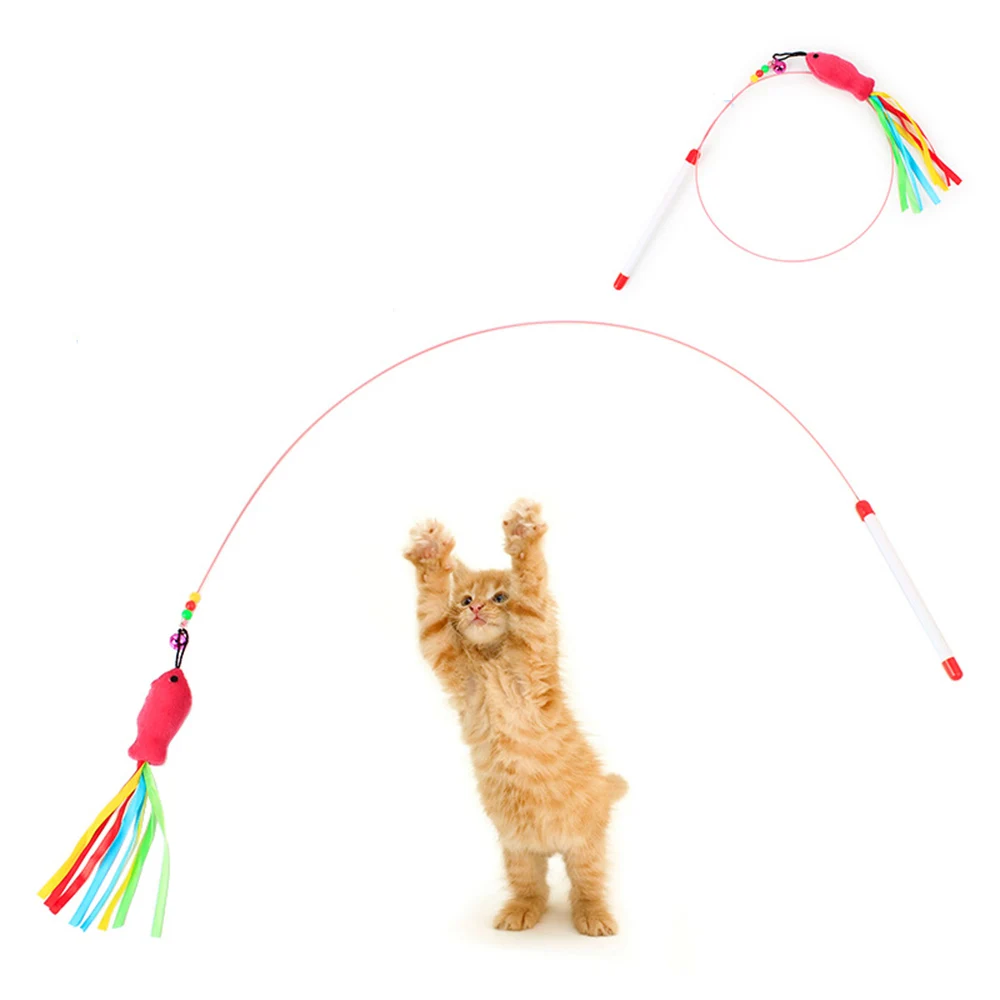 Buy Funny Cat / Kitten Pet Teaser Fish Ribbon Wire