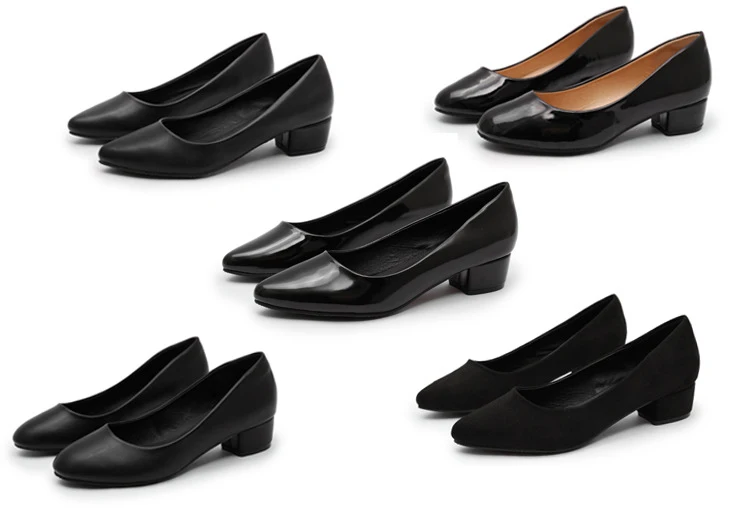 3 вида стилей кожаные туфли; женские туфли-лодочки на квадратном каблуке средней высоты в сдержанном стиле; женские весенние офисные туфли из органической кожи; женские деловые туфли на высоком каблуке
