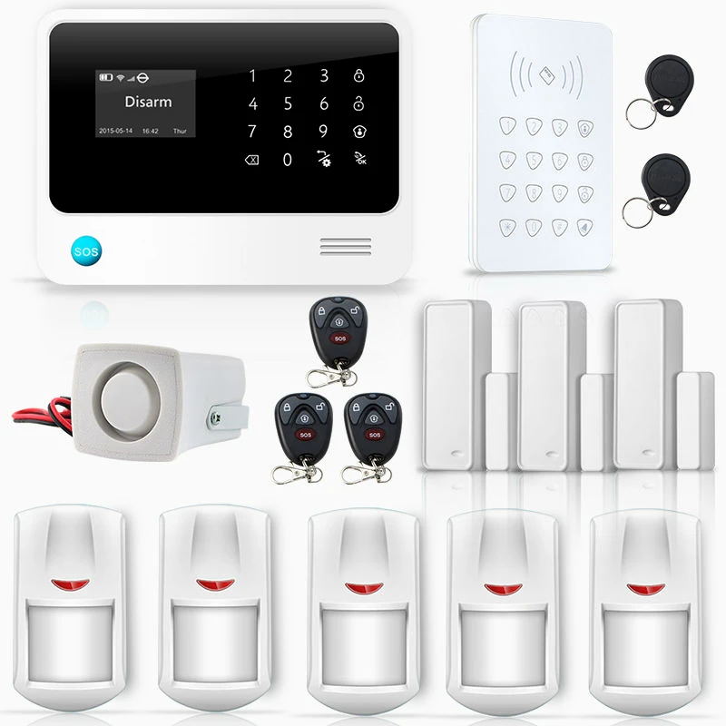 

New G90B WIFI GSM GPRS Alarm System with Wireless RFID Keypad Russian Spanish French English IOS Android APP Remote Control