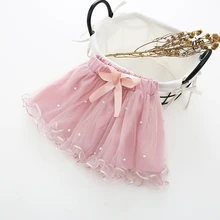 1-6t meninas do bebê ballet tutu saias rosa cinza curto bolo saia ondulado infantil pérola crianças princesa tule rok saias do bebê meisjes