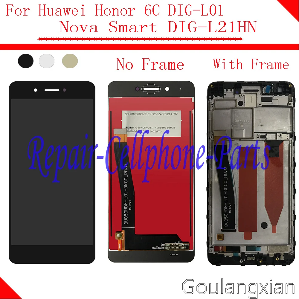 Tanie Za pomocą prób, pełna wyświetlacz LCD + ekran dotykowy Digitizer zgromadzenia z ramą dla Huawei Honor 6C DIG L01 Nova inteligentny DIG L21HN