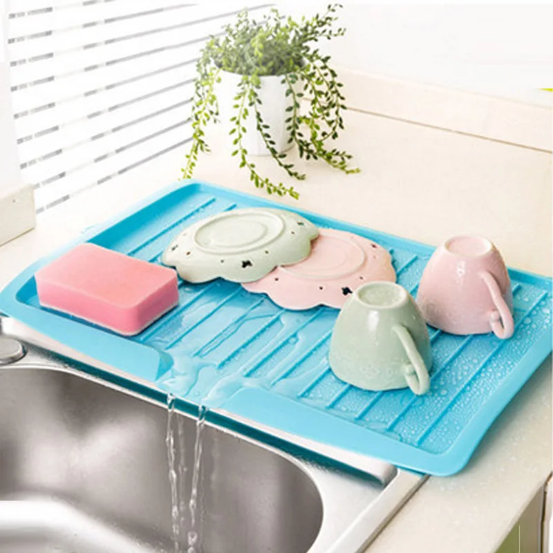 

Plastic Worktop Dish Drainer Drip Tray Large Kitchen Sink Drying Rack Holder Colanders Strainers