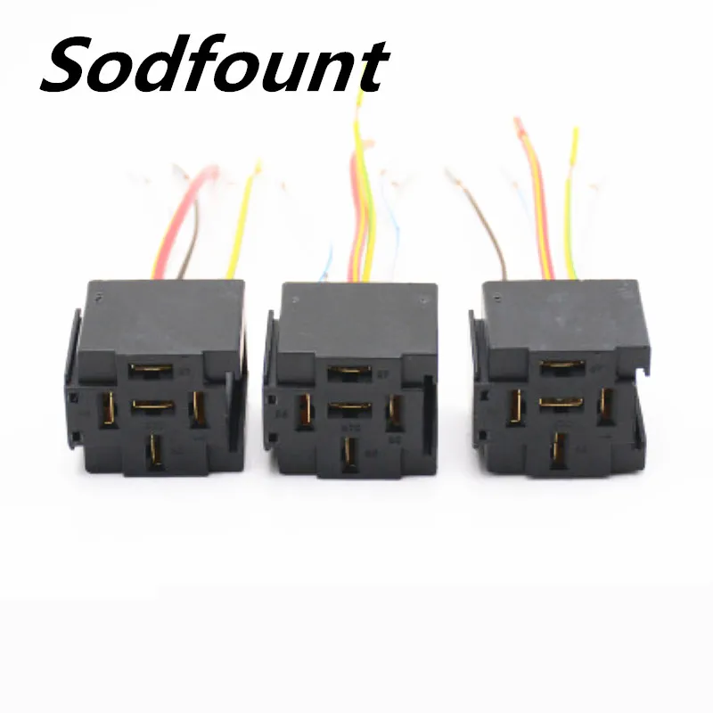 

1pcs High temperature bakelite 4pin 5pin universal relay socket with wire
