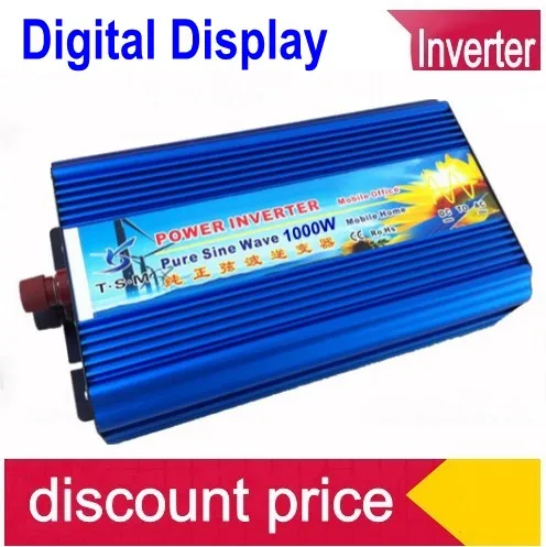 

peak power 2000W Solar Inverter 1000W DC 24V to AC 120V 60HZ Pure Sine Wave Power Inverter