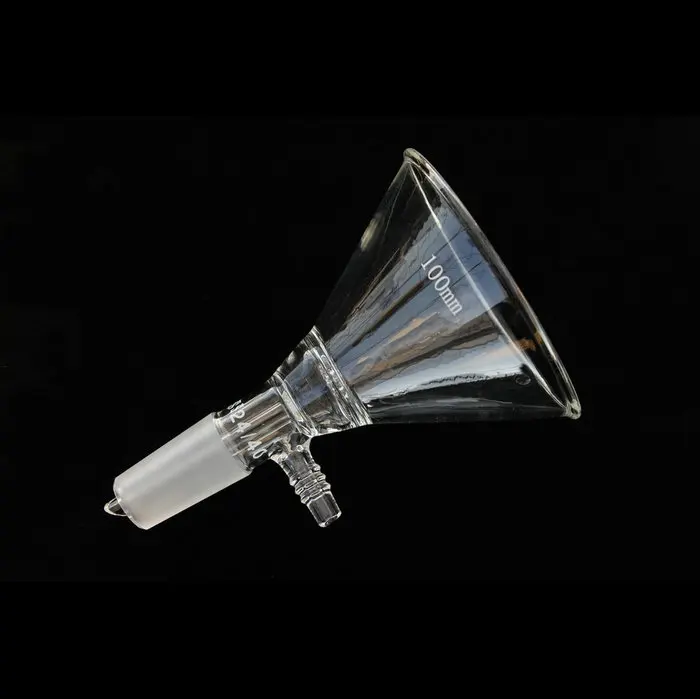1Pcs Clear 100mm Glass Conical Filter Funnel Triangle Suction Funnel