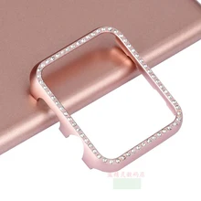 case For Apple watch band cover Diamond 42mm/38mm/40 44mm series 4/3/2/1 Aluminum alloy Frame bumper For iwatch protective shell