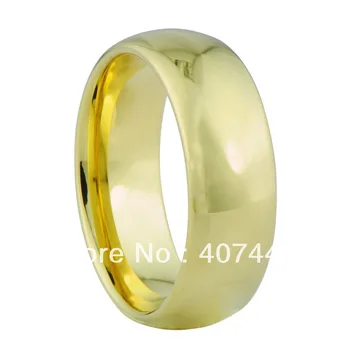 

Free Shipping!USA HOT SALES Small Cheap Price His or Her Classic Mens' Gold Color Tungsten Carbide Dome Wedding Band Bridal Ring