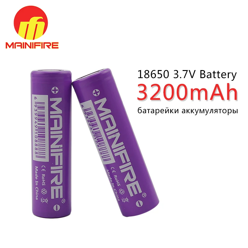 1 шт./лот цена Mainifire 18650 3200mah 40A 3,7 V литий-ионная аккумуляторная батарея глубокого цикла батарея для электронной сигареты