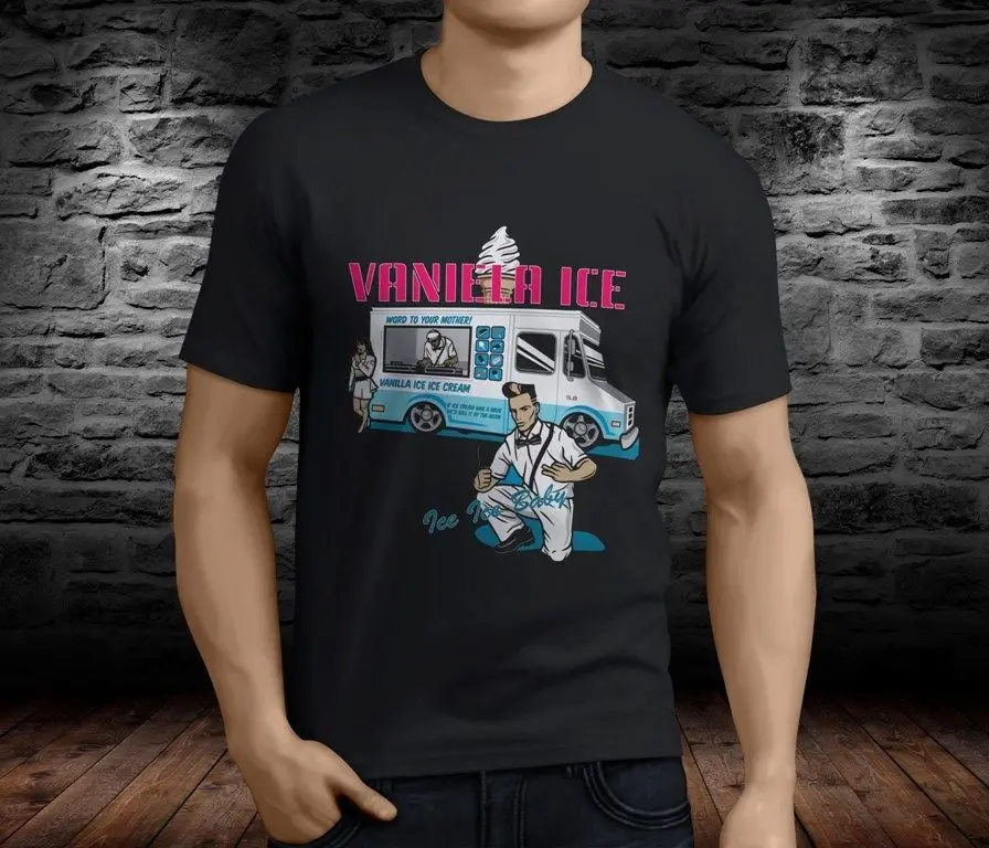 New Popular Vanilla Ice Baby Rap Hip Hop Men's Black T-shirt Size S-3XL | Мужская одежда