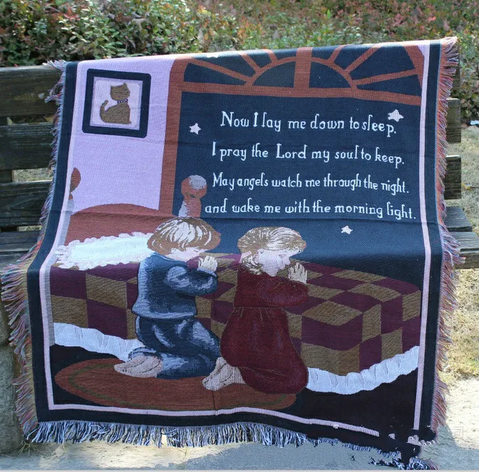 Children's blankets carpet American country style cotton knit tapestry rug bedroom living room sofa cushion sofa backrest towel Children's blankets carpet American country style cotton knit tapestry rug bedroom living room sofa cushion sofa backrest towel