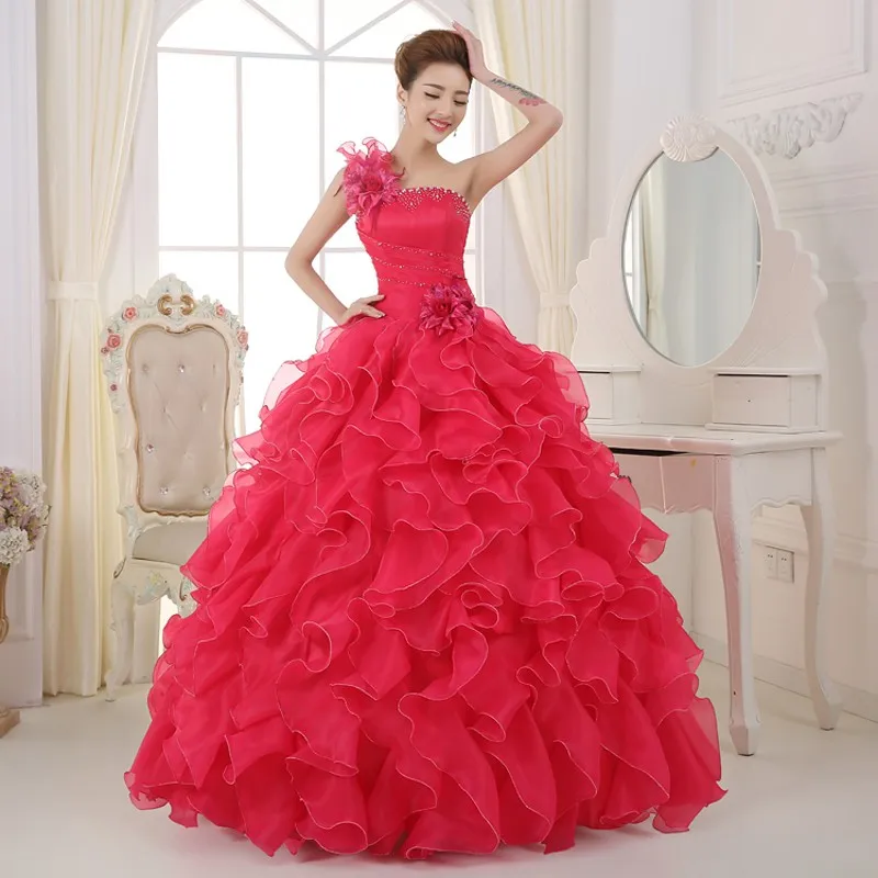 88.0US $ |2016 Cheap Ball Gown Quinceanera Dress Sweet 15 Dress Red Pink Bl...