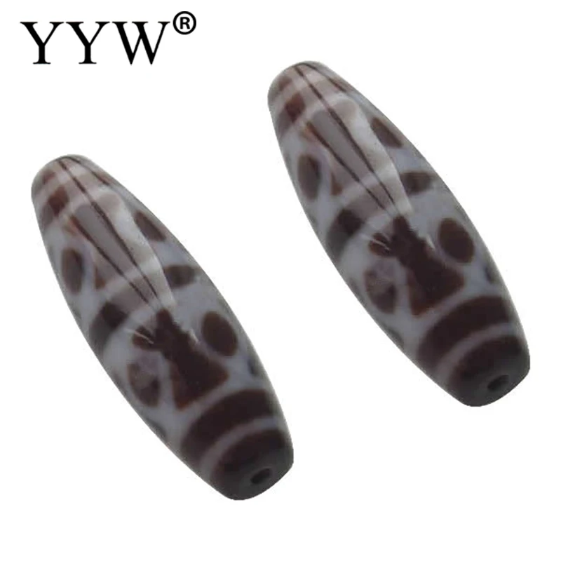 

Natural Tibetan Dzi Beads, Oval, Two Tone, Grade Aaa, 12x38mm, Hole:Approx 2mm, Sold By Pc