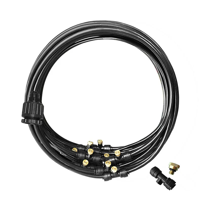 Outdoor 10m Spray Pipe Misting Misters Cooling System 33.3FT Misting Line for Patio Fan Garden or amusement park #4l16 (4)