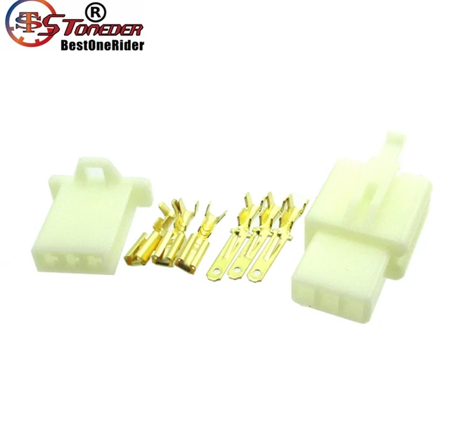 STONEDER 5x 3 Pins Electrical Wire Connector Terminal Harness Plug Socket For Go Kart ATV Scooter Moped Pit Pocket Mini Bike