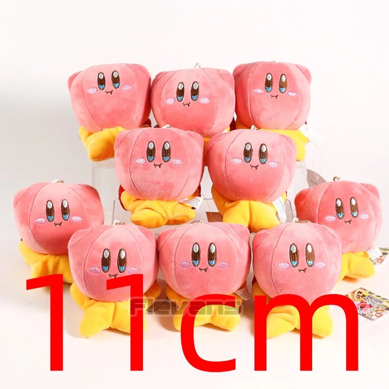 Kawaii Kirby мини плюшевые подвески куклы мультфильм Мягкие игрушки 10 шт./партия - Цвет: D