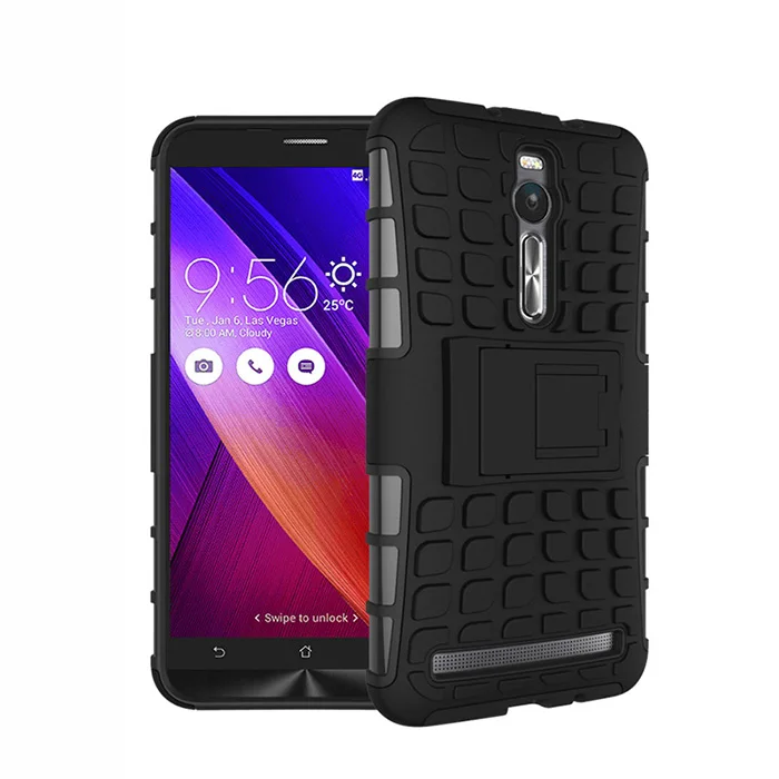 Black Чехол для Asus ZenFone 2 ZE550ML, защитный противоударный чехол Для Zenfone 2 ZE551ML, двойной защитный чехол для смартфона - Цвет: Black