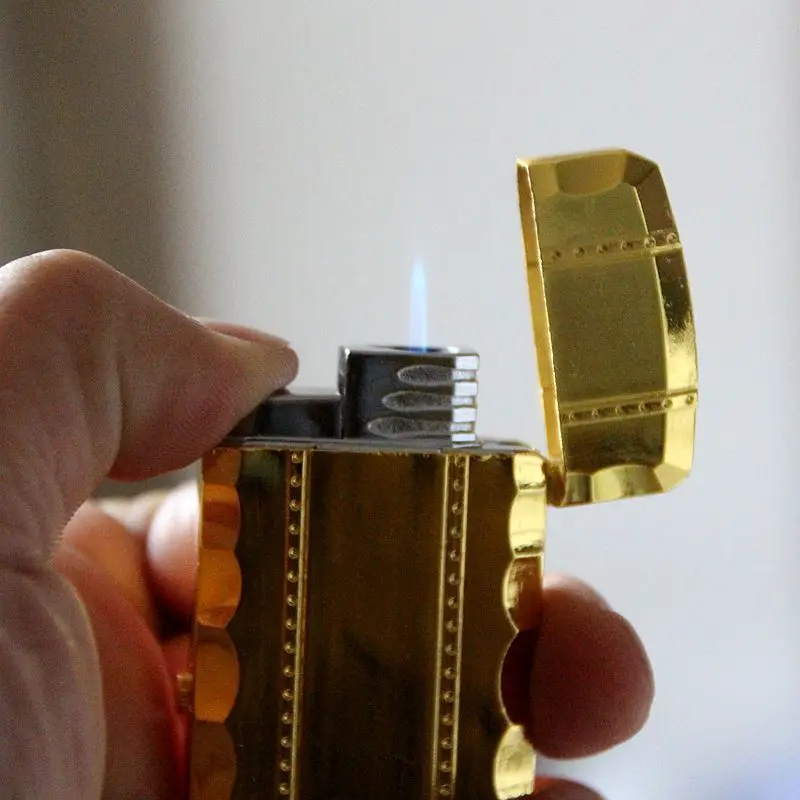 Бутан Jet часы с зажигалкой факел зажигалка для мужчин золотые часы кварцевые компактный Jet бутан сигареты сигары прямо огонь Зажигалка без газа