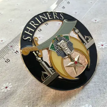 

5pcs wholesale Masonic Car Logo Auto Emblem Free Masons Freemasonry SHRINERS Freemason Enamel Emblem Metal Craft