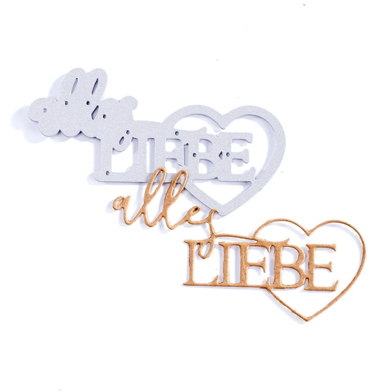 

alles Liebe German Phrase all the best Metal Cutting Dies Stencils For DIY Scrapbooking Decorative Embossing Handcraft Die Cut