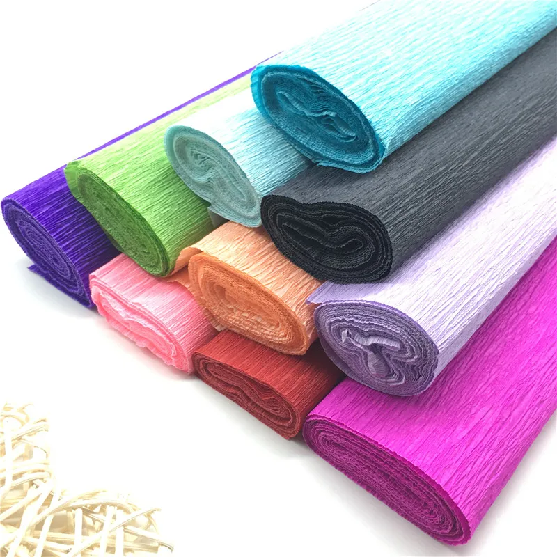 

250*50CM Colored Crepe Paper Roll Origami Crinkled Crepe Paper Craft DIY Flowers Decoration Gift Wrapping Paper Craft