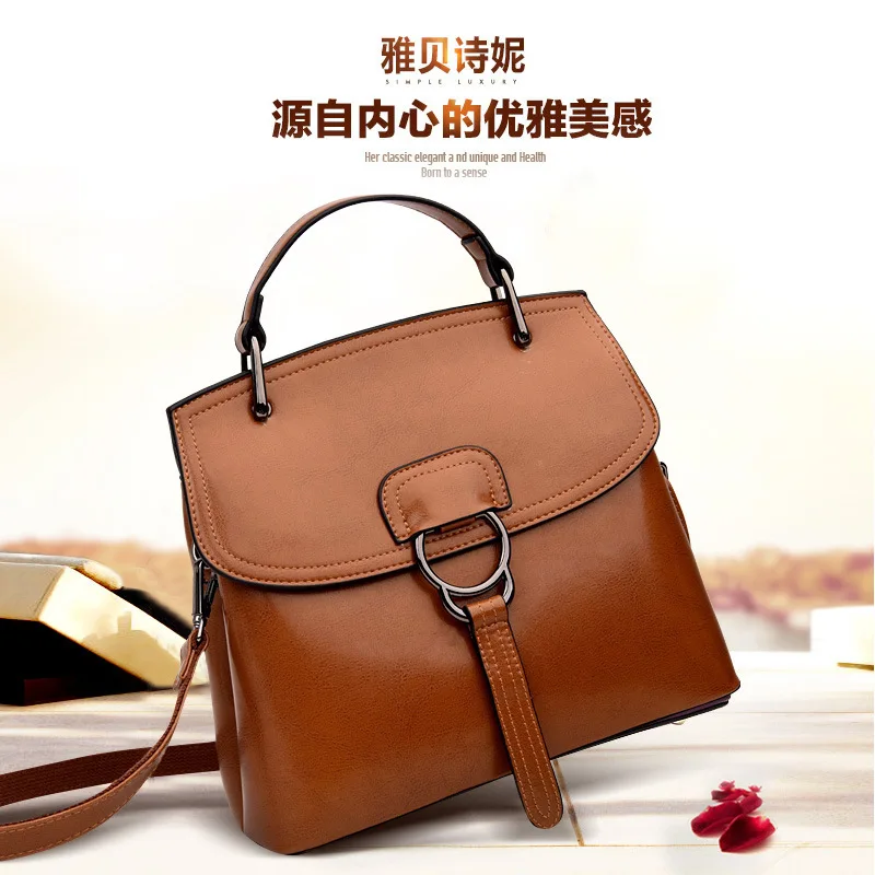 

2019 Genuine Leather Woman Package Single Shoulder Portable Package Cowhide Package