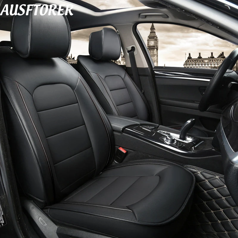 AUSFTORER Genuine Leather Covers Seat Car for Hyundai Veracruz 2008 2011 Seat Cover Cowhide 7