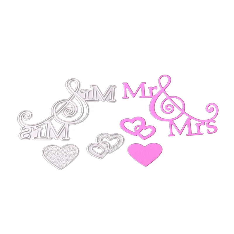 

Mr&Mrs Heart DIY Metal Cutting Dies Stencils Scrapbook Embossing Album Paper Card Craft Decor DIY Steel Carbon Knife Die