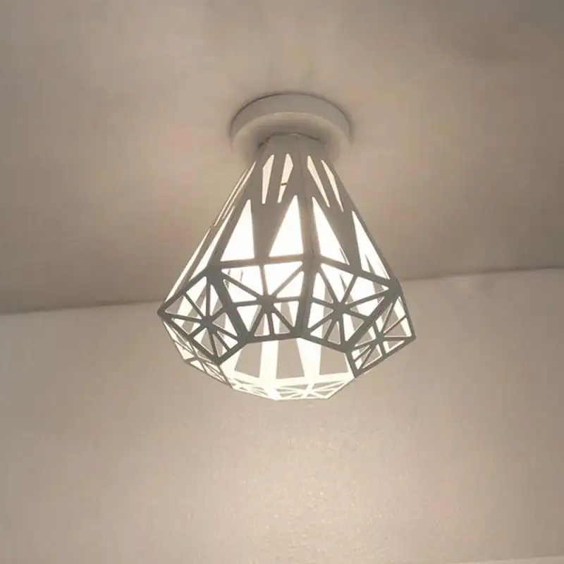 

Ceiling Lamp Metal White Diamond Modern Nordic Style Geometry Lampshade Fashionable Iron Restaurant Balcony Ceiling Lighting Z3