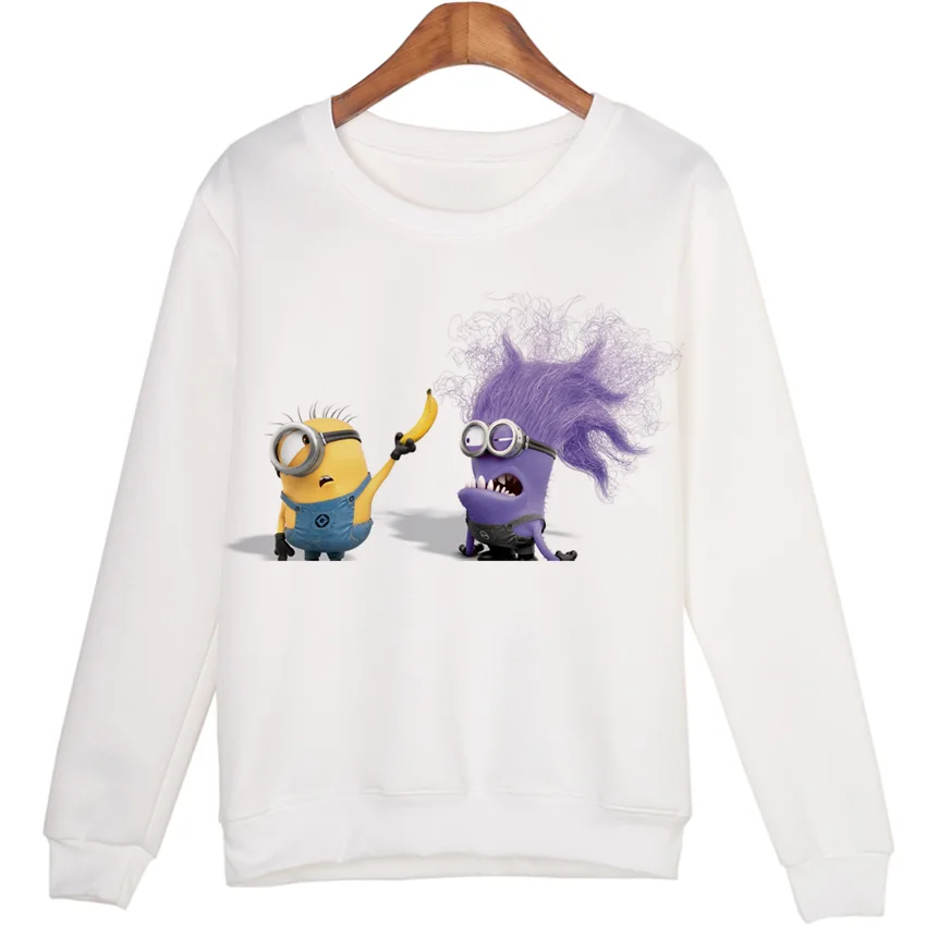 Hoodies Women Sweatshirt Funny Minions Print Jumper Casual Hoody For