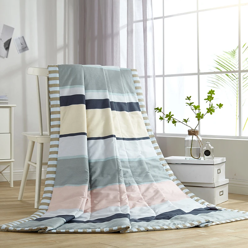 ARNIGU Cotton Bedspread multi color striped print Throws blanket single