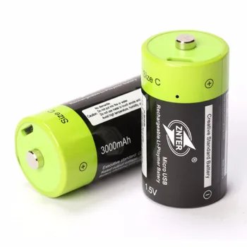 

2PCS ZNTER 1.5V 3000mAh rechargeable battery C size Micro USB rechargeable lithium polymer battery medical equipment battery