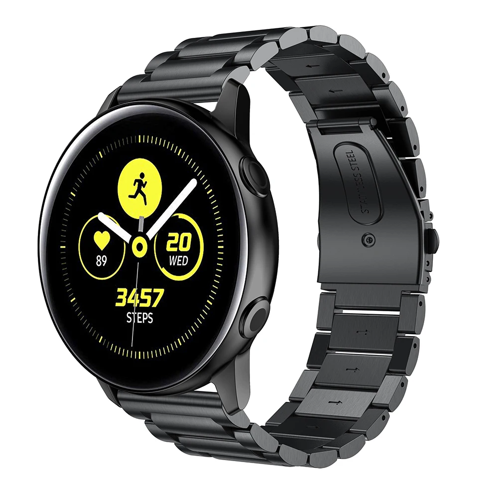 Металлический ремешок для часов samsung Galaxy watch active 42 мм Sport 20 мм ремешок для часов браслет из нержавеющей стали для Huami Amazfit bip Band