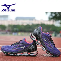 Mizuno Wave Prophecy 6 Женская обувь дышащие на шнуровке черные кроссовки Тяжелая атлетика обувь на воздушной подушке Бесплатная доставка большой