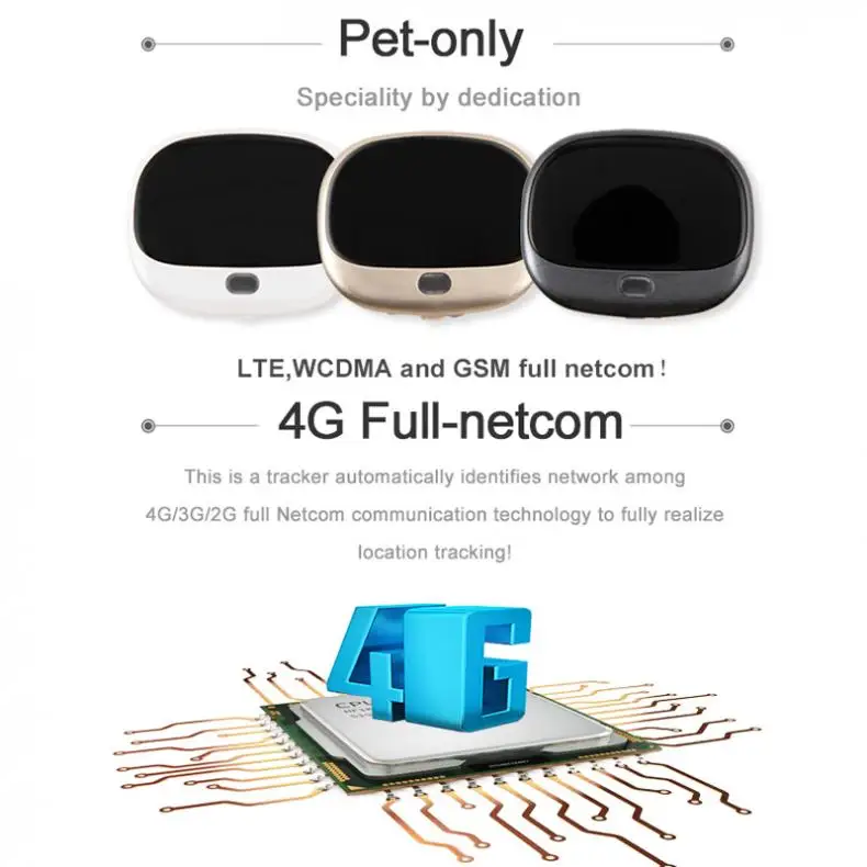  RF-V43 Mini 4G LTE + 3G WCDMA + 2G GSM GPS + WIFI Doppel Zaun Waterpoof IP67 haustier GPS Tracker E