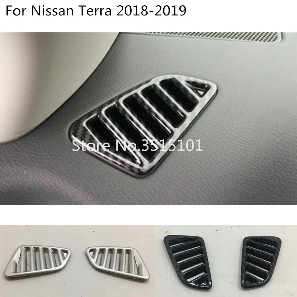 

Car styling vent outlet Surround front left+right air condition panel Control trim frame lamp 2pcs For Nissan Terra 2018 2019