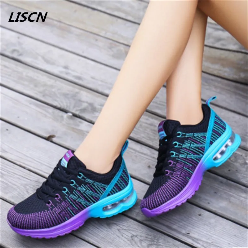 

2018 Women Breathable mesh Casual shoes Woman Flat platform shoes Air damping fashion zapatillas mujer casual tenis feminino