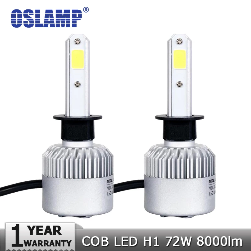 Oslamp 72W H1 COB LED Car Headlight Bulbs Auto Led Headlamp 8000lm Led Light Bulb 12v 24v for Toyota Honda Nissan Mazda Ford VW Oslamp 72W H1 COB LED Car Headlight Bulbs Auto Led Headlamp 8000lm Led Light Bulb 12v 24v for Toyota Honda Nissan Mazda Ford VW