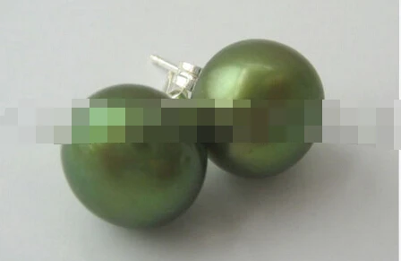 

hot sell new - free shipping 00318 natural green pearl earring