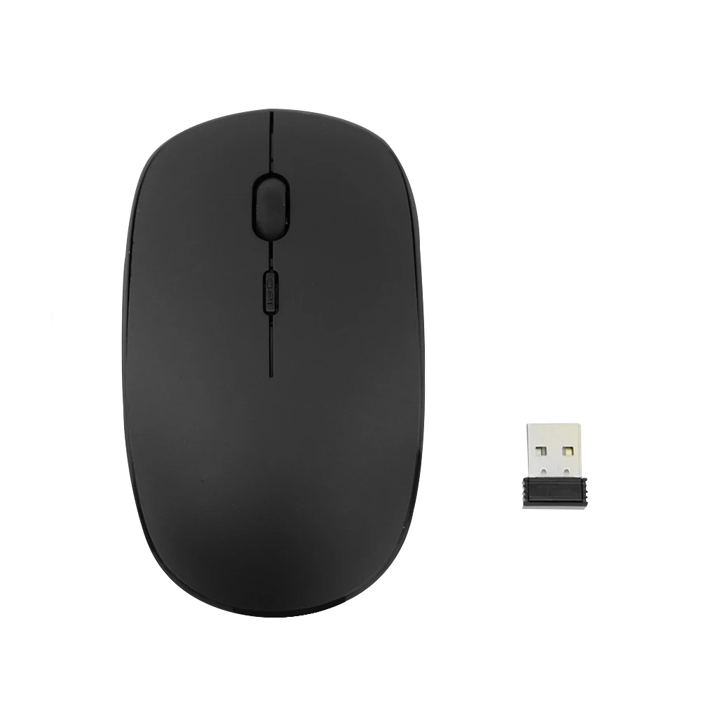 CHYI бесшумный Bluetooth Мышь Беспроводной Мышь эргономичный 2,4 г 800/1200/1600 Точек на дюйм Перезаряжаемые литий-лев Батарея Бесшумная мышь для ноутбука ПК - Цвет: Black