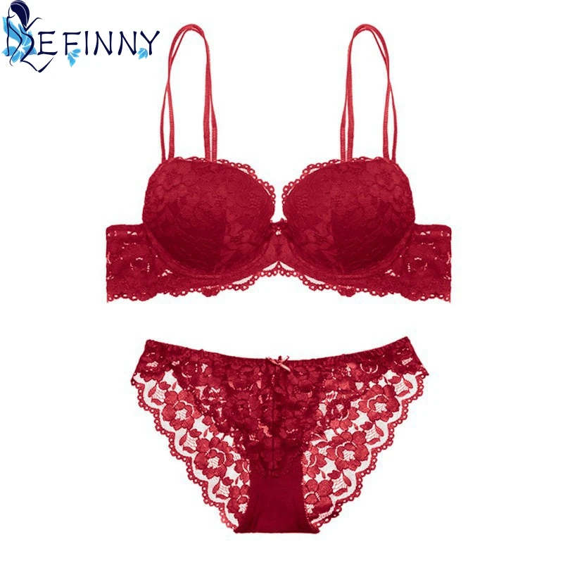 Бюстгальтер с пуш апом и кружевной вышивкой 2018|bra set|push-up braset bra |