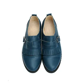 

Brogues Leisure Women Oxford Shoes Set Foot Loafers Women Shoes Genuine Leather Bullock Women Flats Shoes