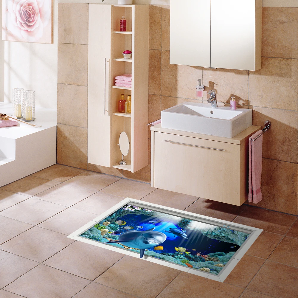 58*90 см 3D пол стикер съемные настенные наклейки настенное украшение «сделай сам» современное искусство Гостиная Ванная комната украшение дома