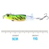 Agoie 9cm/11g Topwater Frog Shape Fishing Lures Plopper Crankbait Artificial Bait Hard Plopper Soft Rotating Tail Fishing Tackle ► Photo 3/6