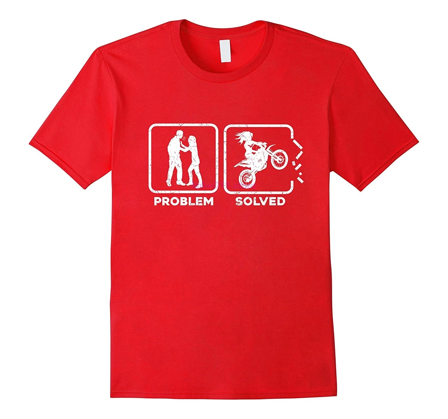 

GILDAN new men shirt Funny Problem Solved Motorcycle Shirt Biker Chick Divorce